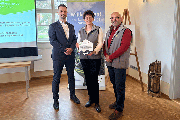 zur Übergabe der Fördermittel im Schloss