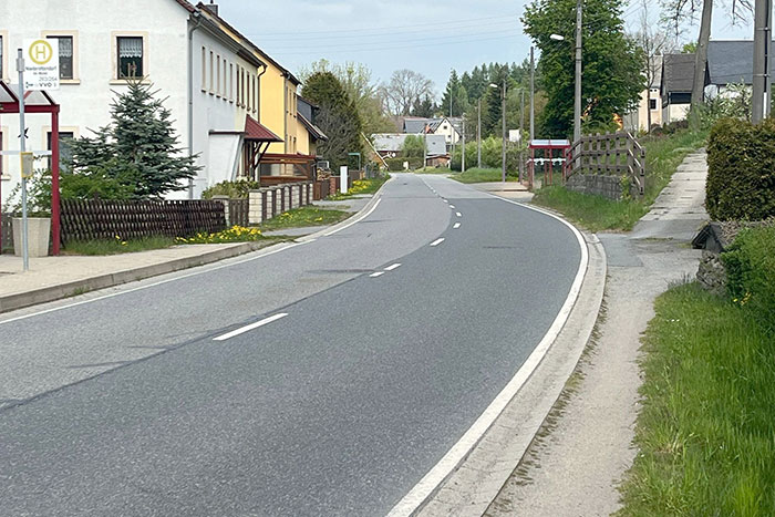 Blick auf den betroffenen Straßenabschnitt
