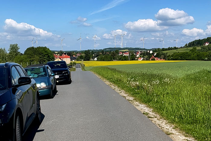 Blick Langburkersdorfer Landstraße Blick Langburkersdorfer Landstraße